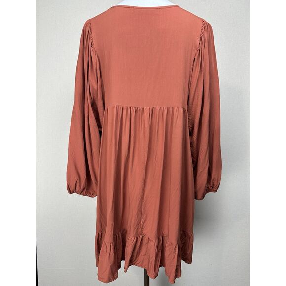 Rusttydustty Boho Blouse Tunic Sz 1XL Embroidered Balloon Sleeves Lightweight - Picture 8 of 15